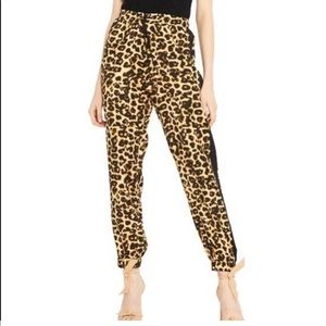 Misa Leopard Gavin Animal Printed Track Jogger Pants